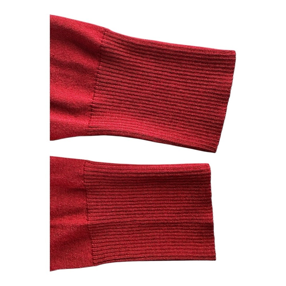 JCrew Turtleneck Merino Wool sweater‎ Side Slits Golden Burgundy Red Medium - Picture 10 of 13